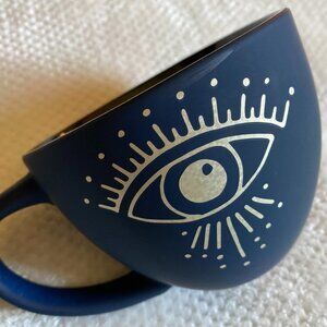 Stay Wild Moon Child Third Eye Matte Navy Blue Wide 18oz Cappuccino Coffee Mug